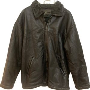 Mens XL Leather Members Only Bomber Flight Aviator Jacket Winter Coat